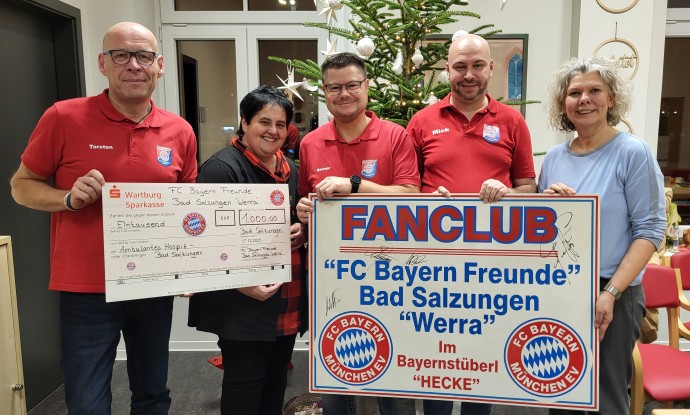 Spende 1000,00 Euro / FC Bayern Freunde Bad Salzungen/Werra 